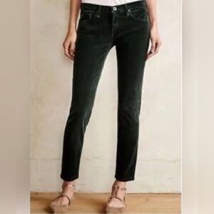 Adriano Goldschmied the stevie Slim Straight ankle green corduroy pants Sz 30